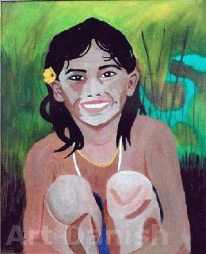 Little girl oilpainting oil on canvas